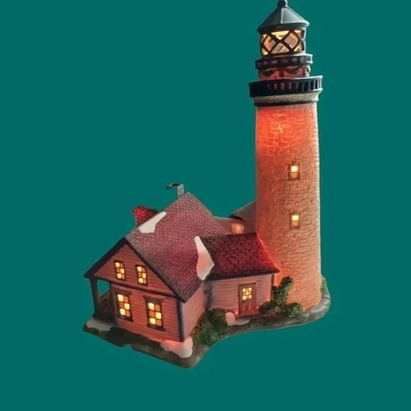 Vtg santas workbench classic cape cristiana lighthouse building - Picture 1 of 10